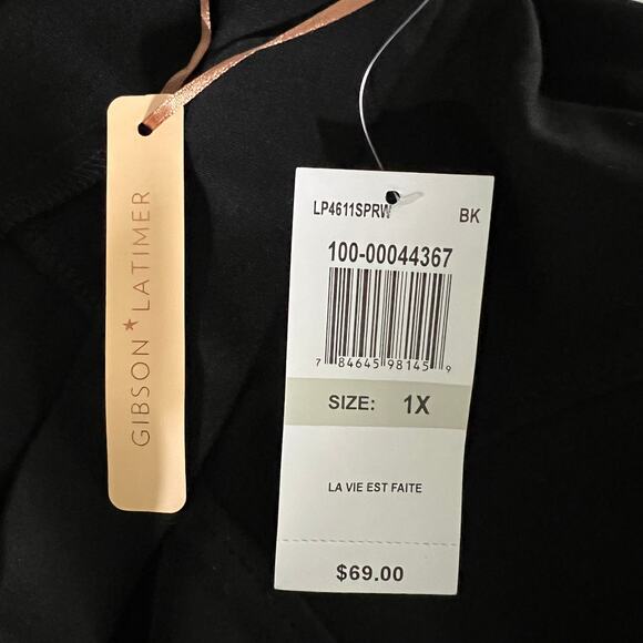 Gibson Latimer La Vie Est Faite Skinny Slack Pants Womens Plus Size 1X Black NWT - Picture 5 of 7